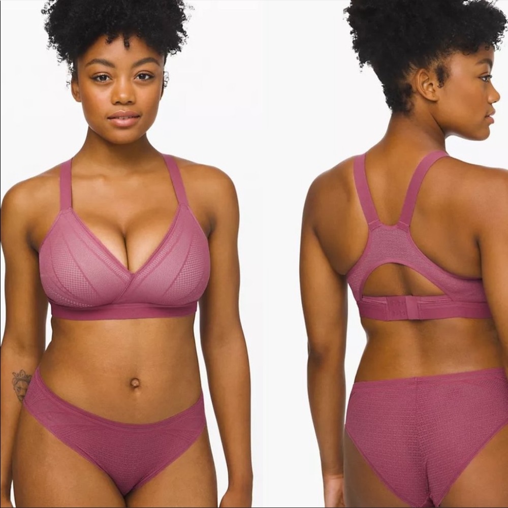 Lululemon Awake To Lace Pink Bra Racerback 32E (DD)